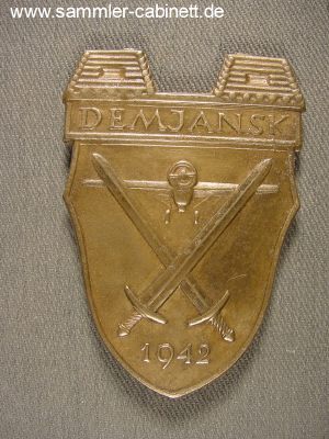 BRD - 3. Reich - Demjansk - Schild -  Eisen,...