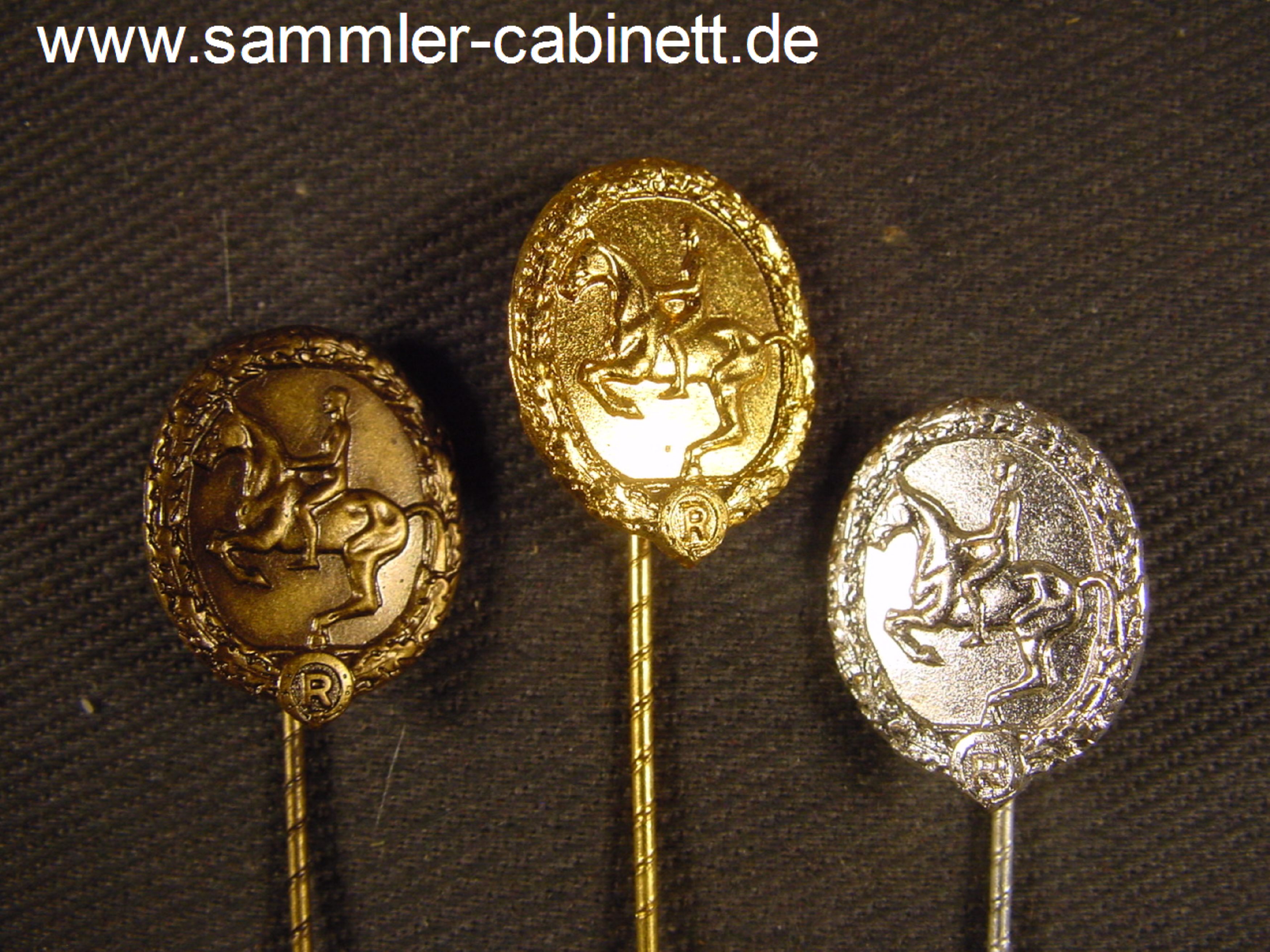 Deutsches Reiterabzeichen - Set - von 3 Miniaturen -...