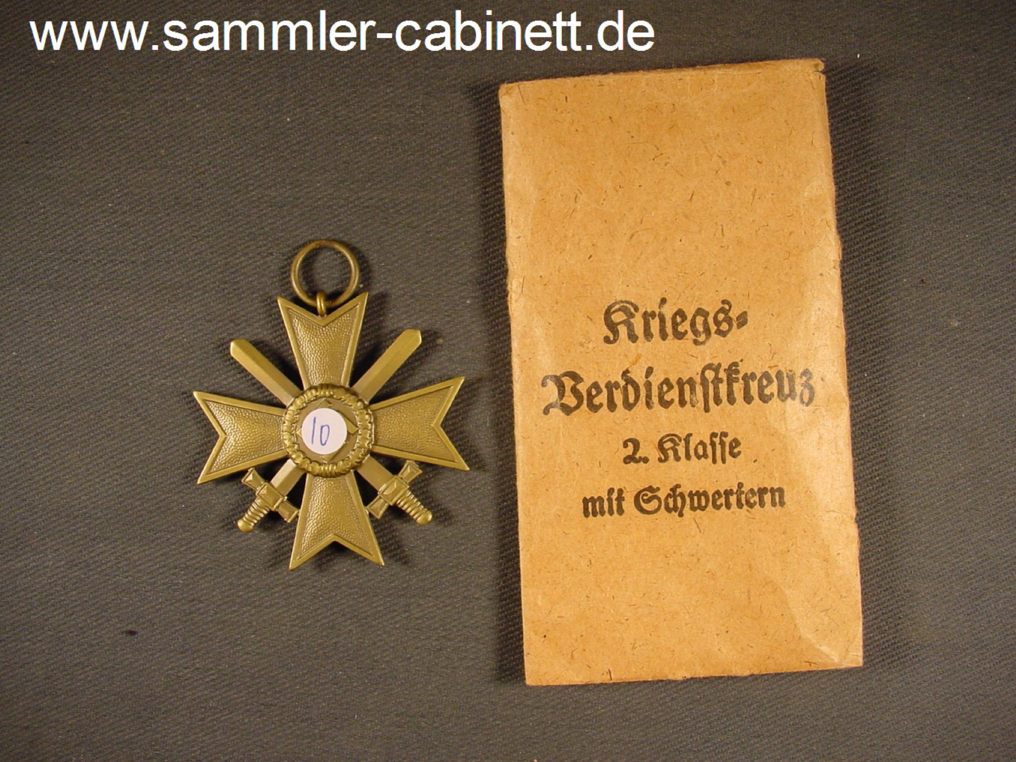 Kriegsverdienstkreuz 2.Klasse mit Schwertern - Buntmetall...