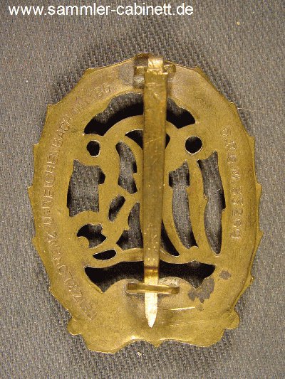 Reichssportabz. DRL mit Hakenkreuz in Bronze - Buntmetall...