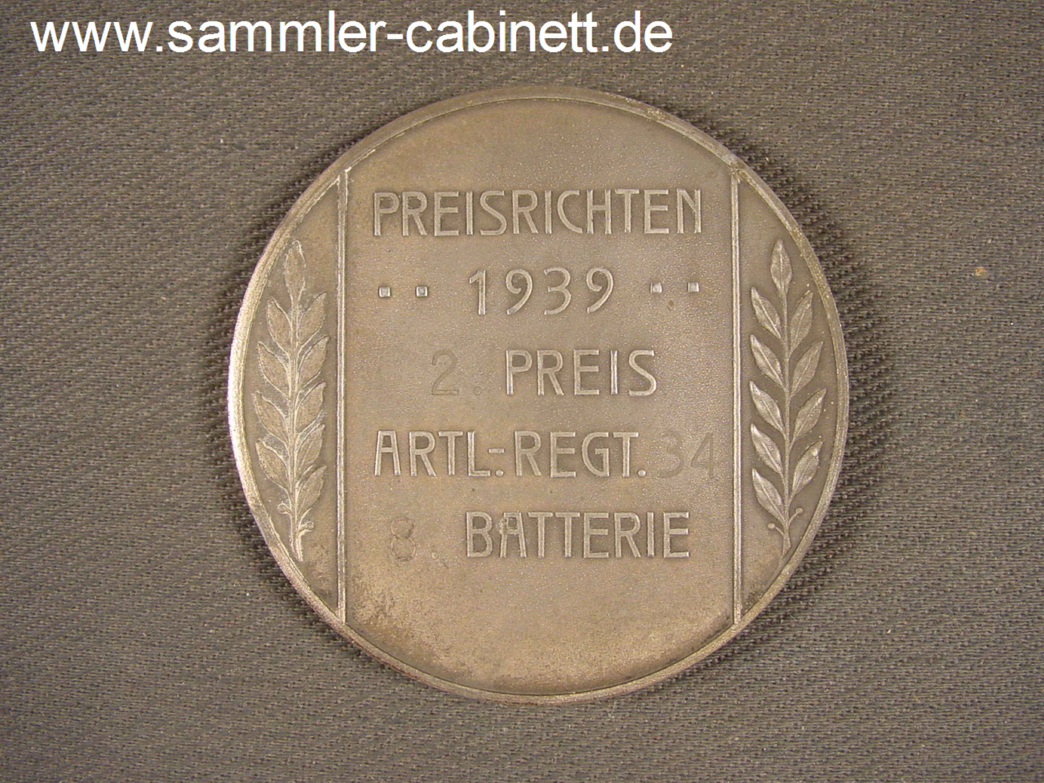 Medaille - PREISRICHTEN - 1939 - 2. Preis - Artl. Regt....