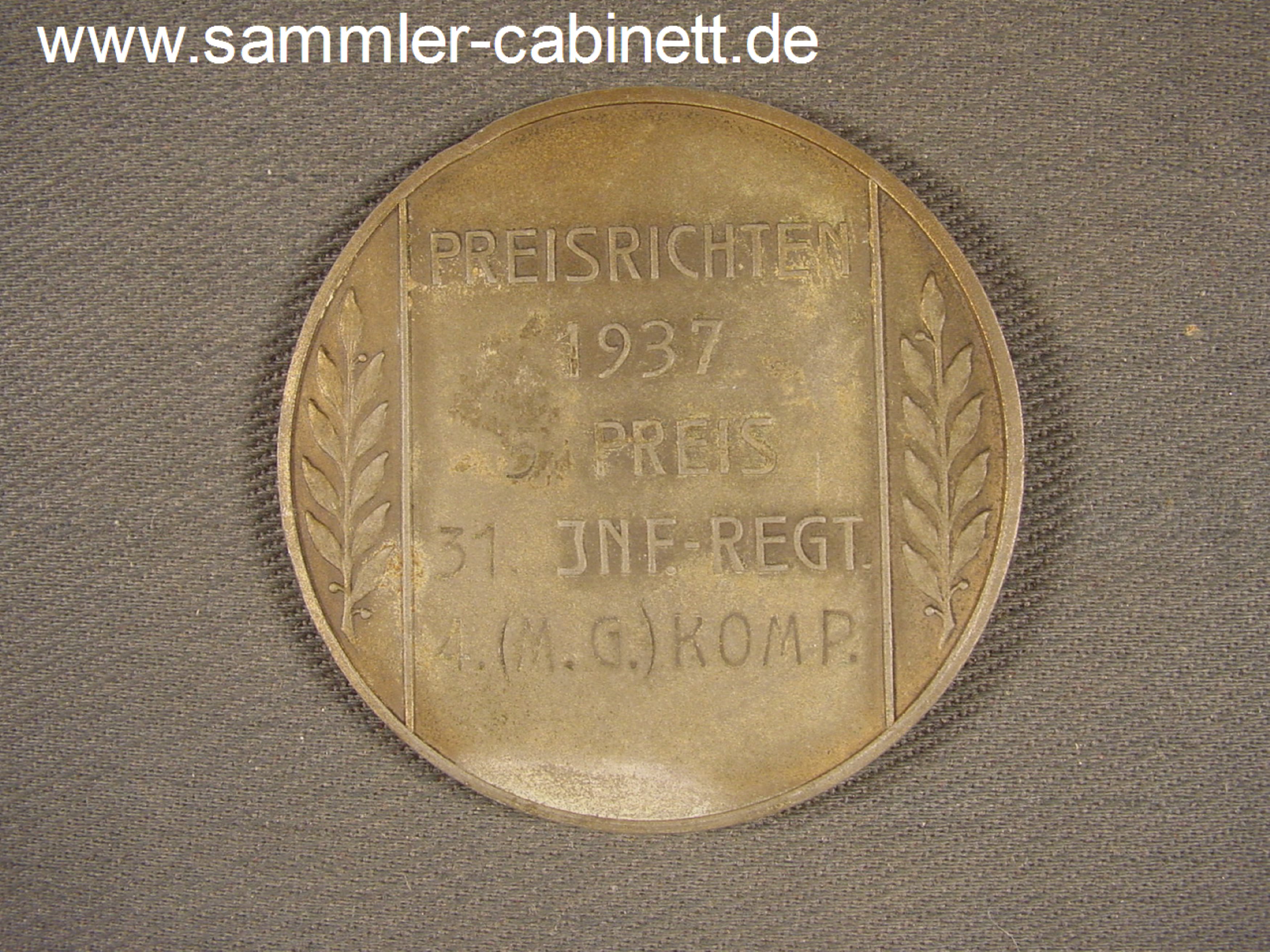 Medaille - PREISRICHTEN - 1937 - 5. Preis - Int. Regt. 31...