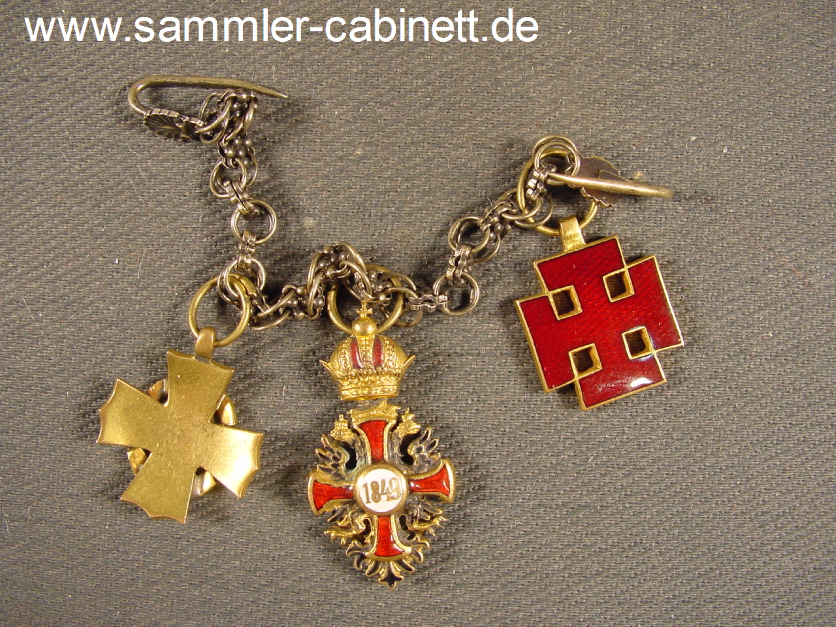 Miniaturenkette mit 3 Dekorationen - Österreich -...