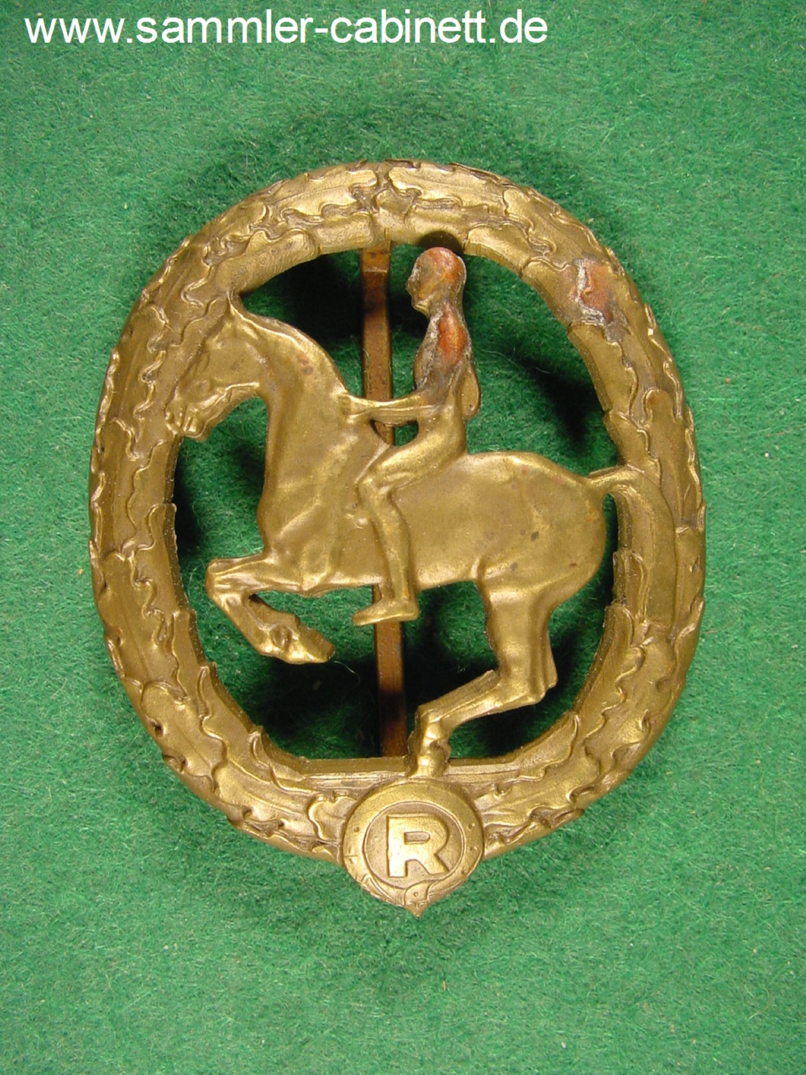 Reiterabzeichen in Bronze - Buntmetall - bronziert,...