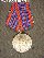 Medaille ' 50 Jahre sowetische Miliz ' - Neusilber, an pentagonaler Bandspange