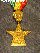 Orden ' Stern von Äthopien ' 4. Kl. - Ritterkreuz - - vergoldet  am Band, rück-
