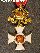 St Alexander Orden - IV. Kl. - Offizierskreuz - vergoldet - emailliert, am Band -